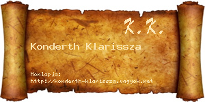 Konderth Klarissza névjegykártya
